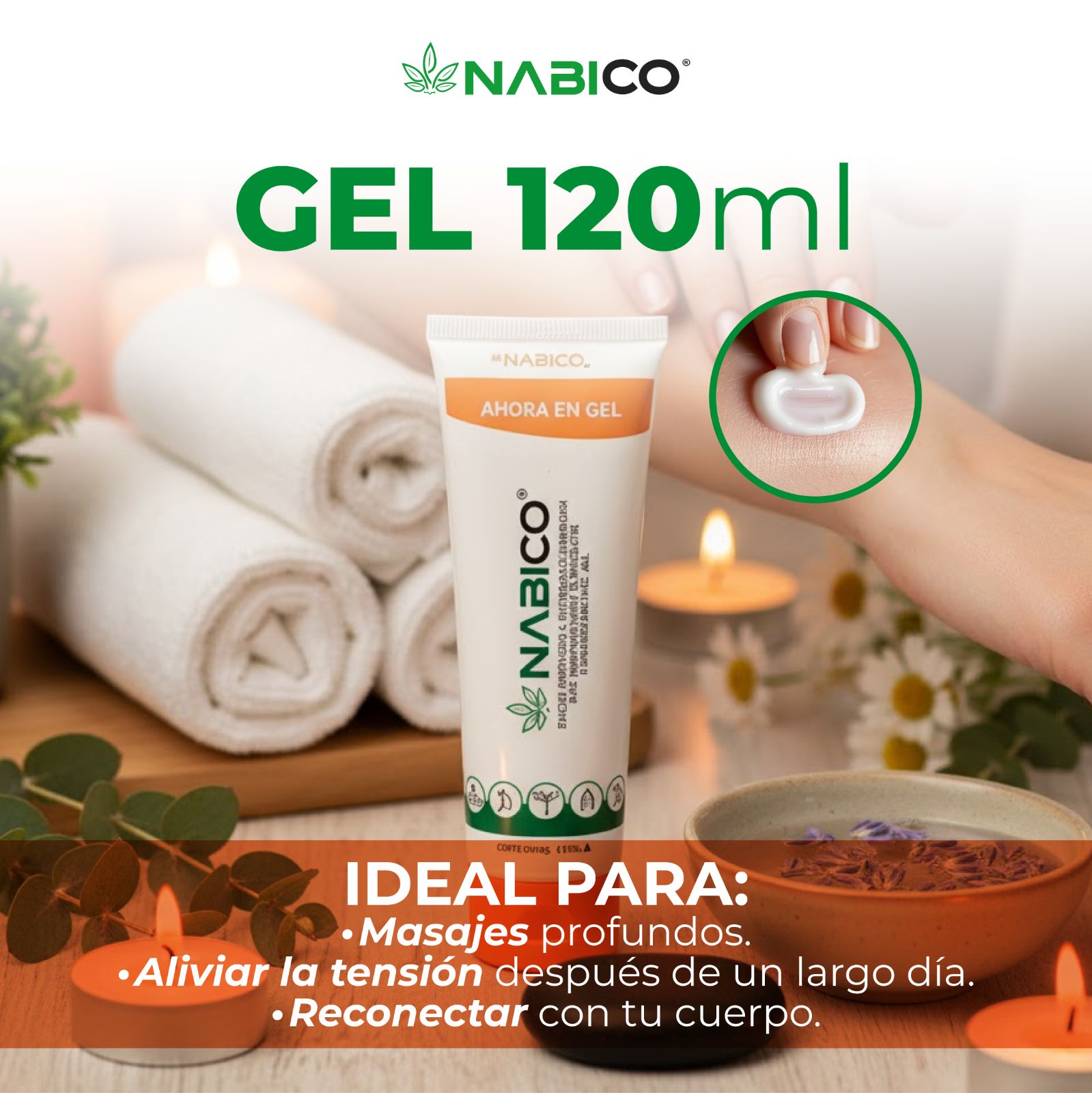 Gel Nabico 120ml — Ideal para masajes profundos